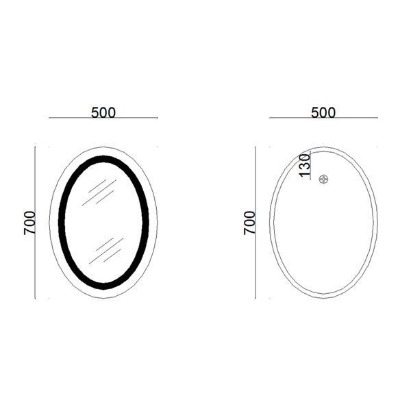 Дзеркало Lidz Vida 700х500 з LED-підсвічуванням Touch, з антизапотіванням, з диммером, рег. яскравості для ванної SD00052340 фото