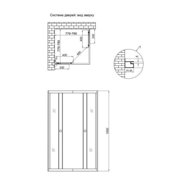 Душевая кабина Lidz Wawel SC80x80.SAT.LOW.FR, стекло Frost 4 мм без поддона, квадратная, раздвижные двери SD00047620 фото