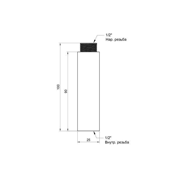 Подовжувач SD Plus 90х1/2" хром SD1301590 SD00010144 фото