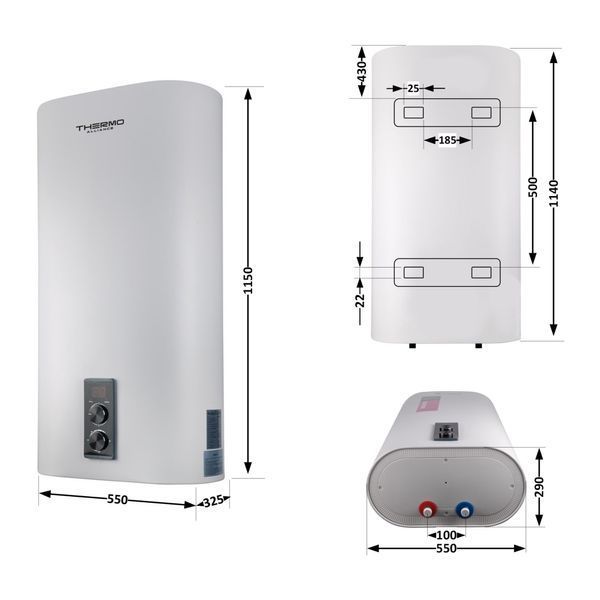 Водонагреватель электрический Thermo Alliance 100 л плоский вертикальный, мокрый ТЭН 2 кВт (0,8+1,2) DT100V20G(PD)/2 SD00046738 фото