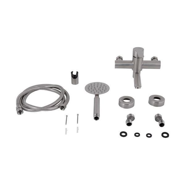 Смеситель для ванны Brinex Pure 006 с поворотным изливом (с душевым гарнитуром) Nickel BRIPUR006NKL SD00053175 фото