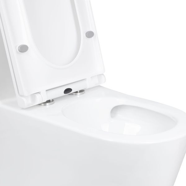 Унітаз-моноблок підлоговий Qtap Kolibri Ultra Quiet безобідковий з сидінням Soft-close WHITE QT10226380W, габарити 690x360x790 мм SD00052624 фото