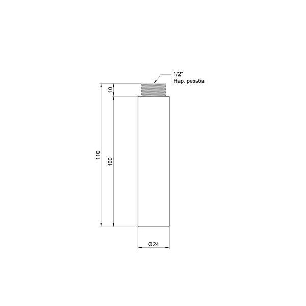 Подовжувач SD Plus 100х1/2" хром SD13015100 SD00010151 фото