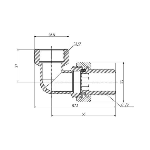 Згін "Американка" SD Forte 1/2" кутовий SF191W15 SD00008309 фото