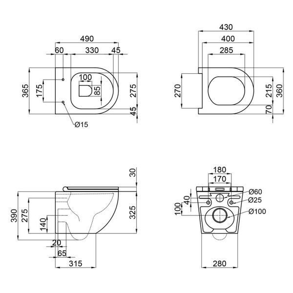 Унітаз підвісний Qtap Robin Mew безобідковий з сидінням Soft-close QT1333046EUQW SD00050601 фото