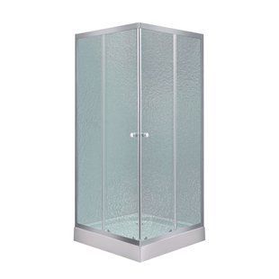 Душова кабіна Lidz Wawel SC90x90.SAT.LOW.FR, скло Frost 4 мм + Lidz Душовий піддон KAPIELKA ST90x90х14 SD00051441 фото