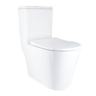 Унітаз-моноблок підлоговий Qtap Swan Ultra Quiet безобідковий з сидінням Soft-close WHITE QT16226080AW SD00052582 фото