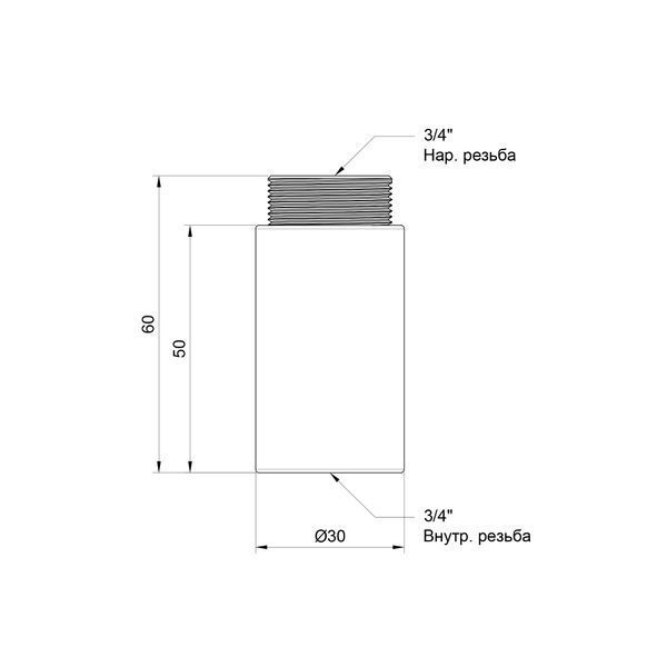 Удлинитель SD Plus 50х3/4" хром SD1302050 SD00010158 фото