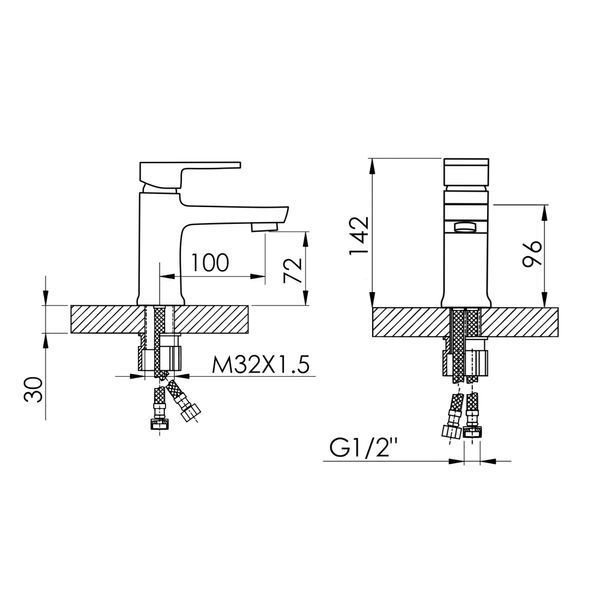 Змішувач для раковини Lidz Wawel 001 (k35) LDWAW001CRM45387 Chrome, одноважільний, глянсова поверхня SD00051511 фото