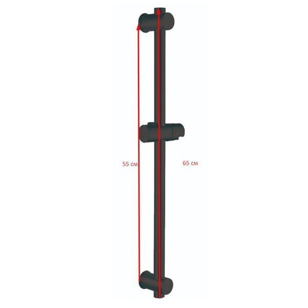 Стойка для душа ZERIX BAR-SUS-001 BLACK из нержавеющей стали SUS304, 660мм (ZX4939) ZX4939 фото