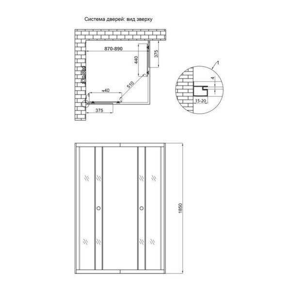 Душевая кабина Lidz Wawel SC90x90.SAT.LOW.FR, стекло Frost 4 мм без поддона, квадратная, раздвижные двери SD00047622 фото