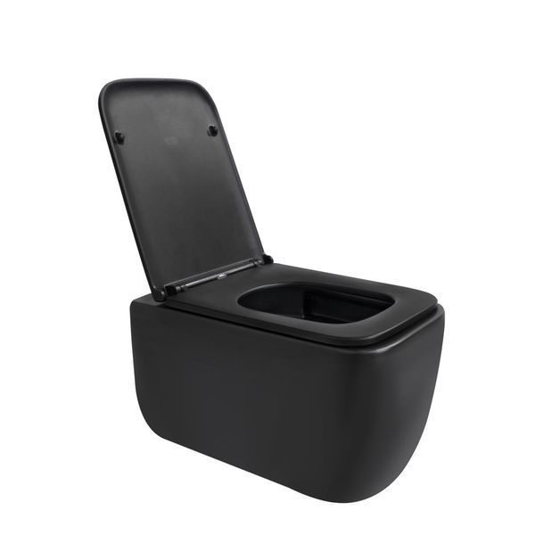 Унітаз підвісний Qtap Gemini безобідковий з сидінням Soft-close QT2533076EUQMB SD00051555 фото