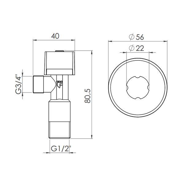Кран приладовий кульовий SD Forte 1/2"х3/4" SF340W1520 SD00005496 фото