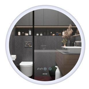 Дзеркало Mixxus PLAIN MC10-80 з LED Touch, Anti-fog, димером, регулюванням яскравості, годинником MI6932 фото