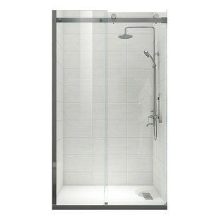 Дверь в нишу Koer SR SD01-120x200, стекло 8мм Easy Clean, графитовая раздвижная (KR5378) KR5378 фото