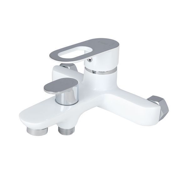Змішувач для ванни Lidz Latwa 006 (з душовим гарнітуром) (k35) LDLAT006WHI45424 White, одноважільний, литий SD00051548 фото