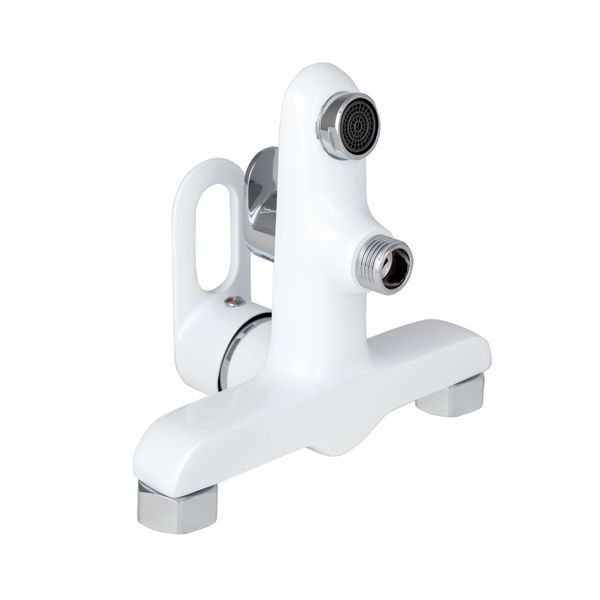 Змішувач для ванни Lidz Latwa 006 (з душовим гарнітуром) (k35) LDLAT006WHI45424 White, одноважільний, литий SD00051548 фото
