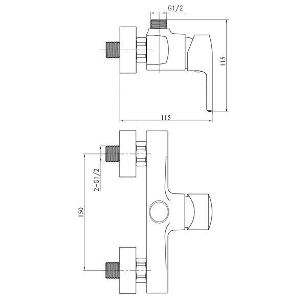 Комплект Brinex 40W 1+1=3, змішувач для душу, білий, ABS пластик, 3 шт SD00052551 фото