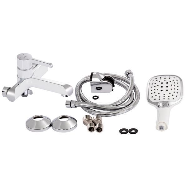Змішувач для ванни Qtap Grand (з душовим гарнітуром) QTGRAWCR006 Chrome/White, латунь, одноважільний SD00039611 фото