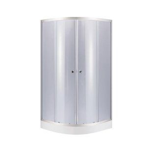 Душова кабіна Lidz Latwa SC80x80.SAT.LOW.GR, скло тон. 4 мм + Lidz Душовий піддон KAPIELKA ST80x80x15 SD00051438 фото