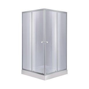 Набор Lidz душевая кабина Wawel SC80x80.SAT.LOW.GR, стекло тонированное 4 мм + поддон Mazur, квадратная SD00048615 фото