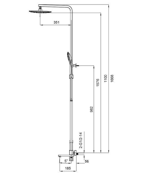 Душевая колонна KOER KB-56009-05 черная со смесителем, 3 режима, латунь (KR3507) KR3507 фото