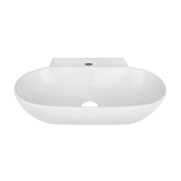 Комплект Qtap Cardinal: Раковина подвесная / накладная овальная 565х400х130 мм White + Донный клапан PU02 SD00053454 фото