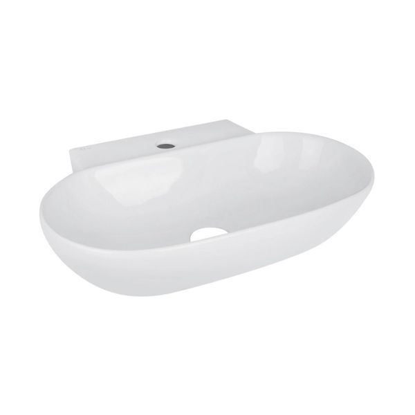 Комплект Qtap Cardinal: Раковина подвесная / накладная овальная 565х400х130 мм White + Донный клапан PU02 SD00053454 фото