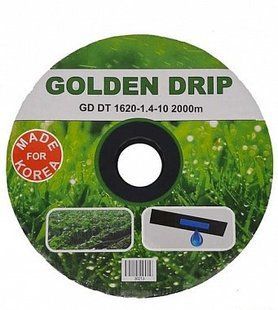 Лента Капельная 8 mil шаг 10 см бухта 2000 метров эмитерная GOLDEN DRIP КСГД00013 фото