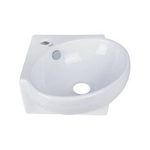 Комплект Qtap Leo N: Раковина подвесная угловая овальная 380x360x130 мм WHITE + Донный клапан PU02O SD00053455 фото