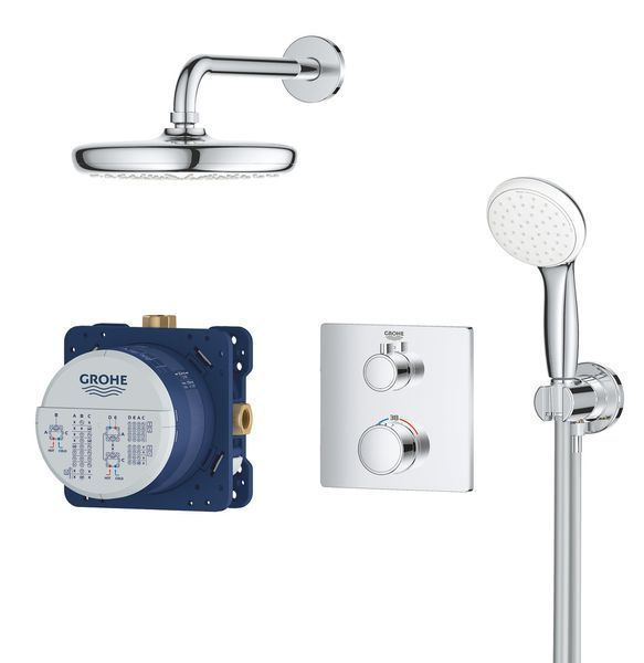 Душевая система скрытого монтажа Grohe Grohtherm Convent с термостатом, хром (34729000) 34729000 фото