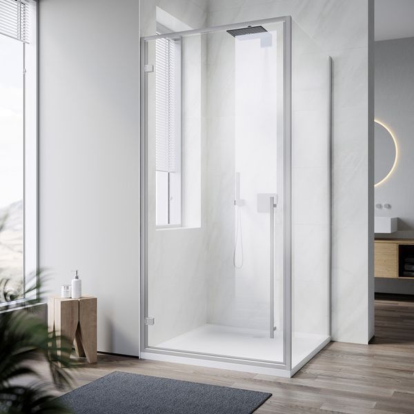 Душова кабіна без піддона Koer SR SC08 з прозорим склом 90x90 см, хром, Easy Clean 6 мм (KR5371) KR5371 фото