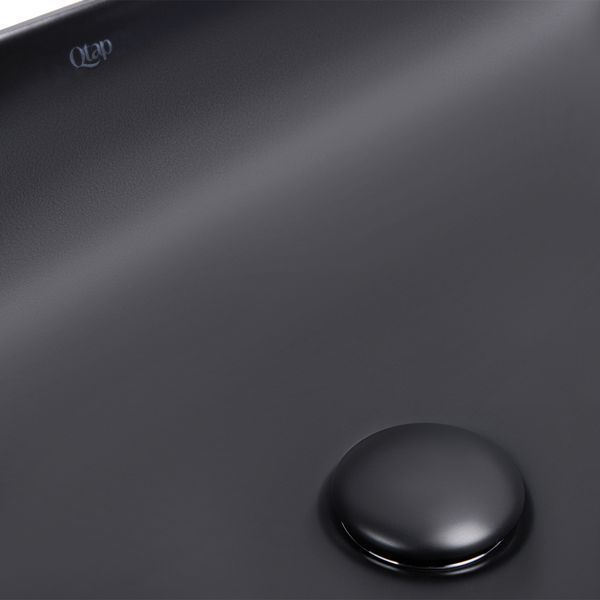 Раковина-чаша Qtap Robin 610х400х145 Matt black з донним клапаном QT132143PMBMB SD00046254 фото