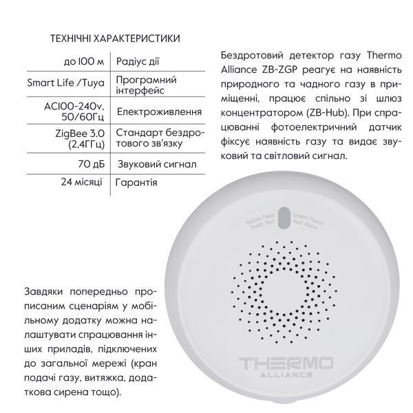 ZigBee Бездротовий датчик Газу ZB-ZGP SD00049573 фото