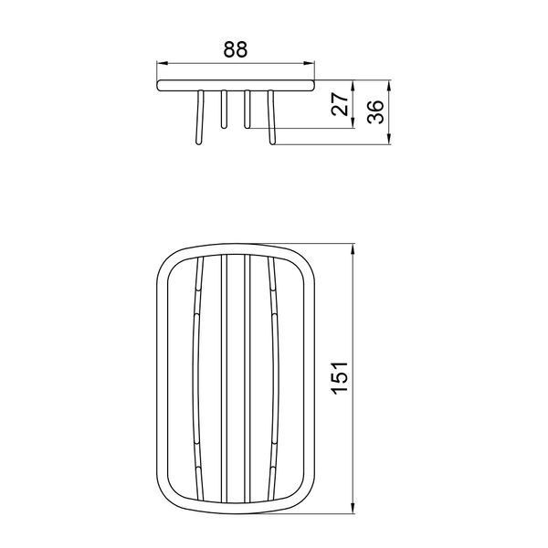 Мильниця Qtap Liberty QTLIBCRM11561 Chrome, латунна, глянцева, прямокутна форма SD00040050 фото