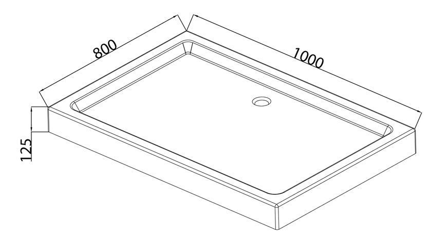 Душевой поддон MIXXUS HARD ST01-100x80x13 с сифоном 52 мм, угловой, белый, антискользящий (MI6918) MI6918 фото