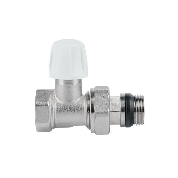 Кран радіаторний Icma 1/2" з антипротечкою прямий без ручки №815+940, латунь, нікельоване покриття SD00021130 фото