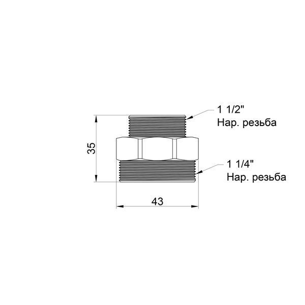 Ніпель SD Plus 1 1/2"х1 1/4" ЗР SD4084032 SD00047826 фото