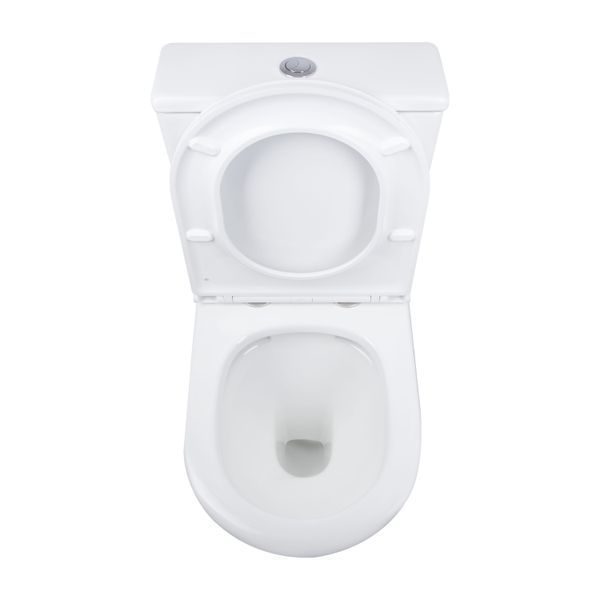 Унітаз підлоговий Qtap Dove Rimless безобідковий з сидінням Soft-close WHITE QT06228380BW, з горизонтальним випуском SD00052622 фото