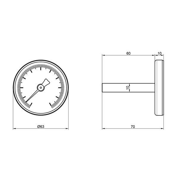 Термометр SD Plus 120&ordm;C 63 мм 1/2", заднє підключення SD17450MM, аксіальний, для неагресивних рідин SD00021366 фото