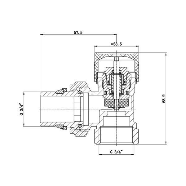 Клапан термостатичний SD Forte 3/4" з антипротіканням для радіатора кутовий SF238W20 SD00021144 фото