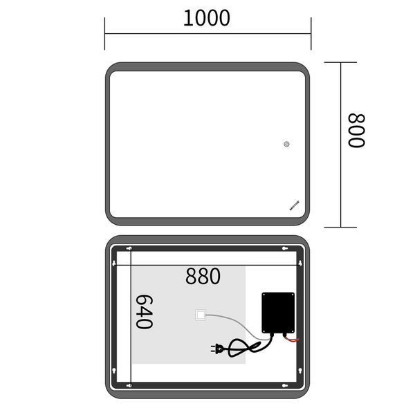 Дзеркало Mixxus Premium OLIVARY MR19-100x80-REVERSE (LED Touch, Anti-fog, димер (3-6,5kK)) (MP6629) MP6629 фото