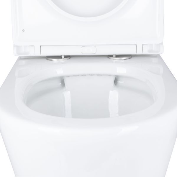 Унітаз підлоговий Qtap Dove Rimless безобідковий з сидінням Soft-close WHITE QT06228380BW, з горизонтальним випуском SD00052622 фото