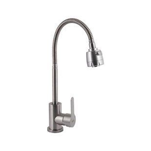 Змішувач для кухні Brinex Pure 015F41 з гнучким виливом Nickel BRIPUR015F41NKL, одноважільний, нерж SD00053181 фото