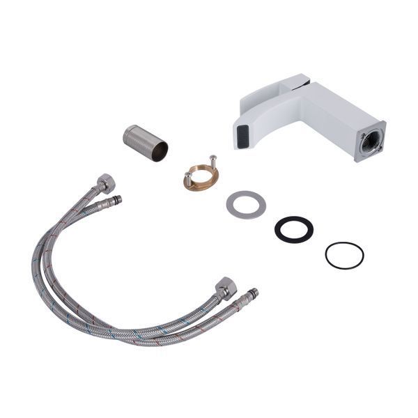Змішувач для раковини Qtap Swan Cascada QTSWA270CRW45568 Chrome/White SD00051692 фото