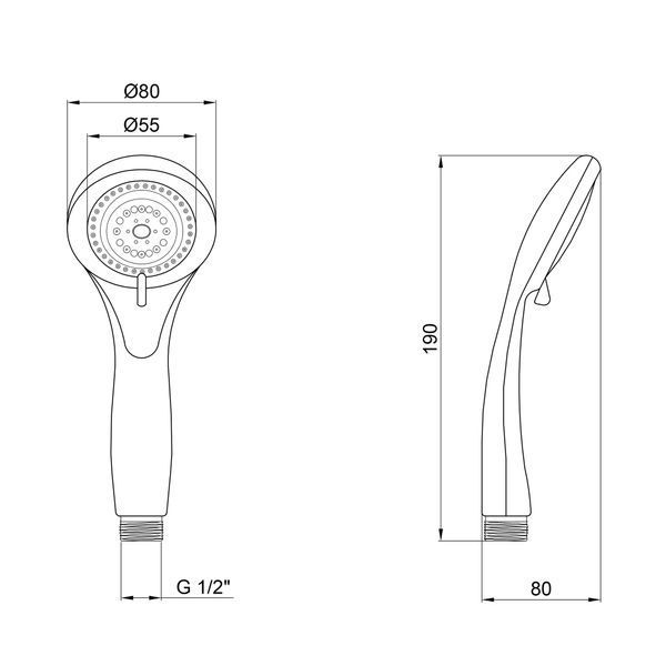 Лійка для ручного душу Лейки Lidz Niagara 24 80 мм округла LDNIA24CRM39332 Chrome SD00045436 фото