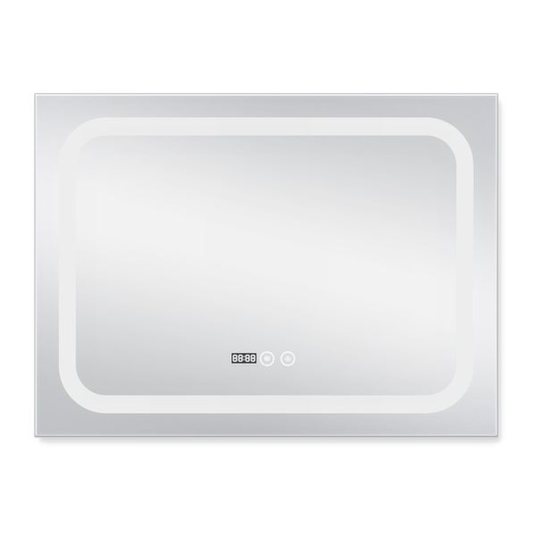 Дзеркало Qtap Mideya (DC-F906) 800х600 з LED-підсвічуванням Touch, з антизапітнінням, годинником, диммером, рег. яскравості QT2078F906W SD00034650 фото