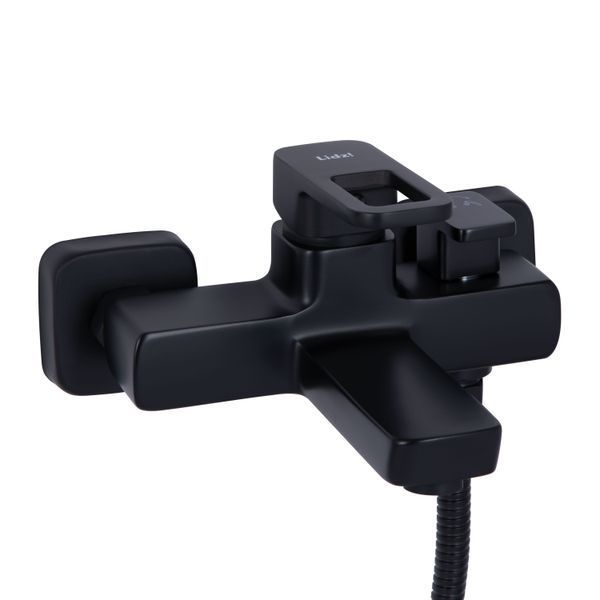 Смеситель для ванны Lidz Wawel 006 (c душевым гарнитуром) (k35) LDWAW006BLA45393 Black, литой излив SD00051517 фото
