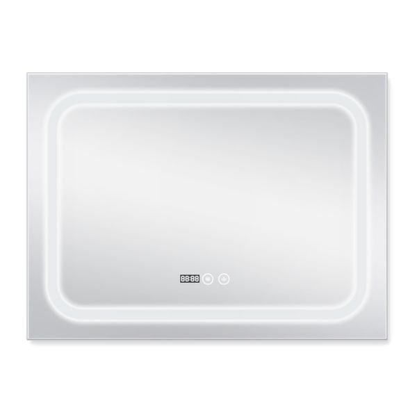 Дзеркало Qtap Mideya (DC-F906) 800х600 з LED-підсвічуванням Touch, з антизапітнінням, годинником, диммером, рег. яскравості QT2078F906W SD00034650 фото