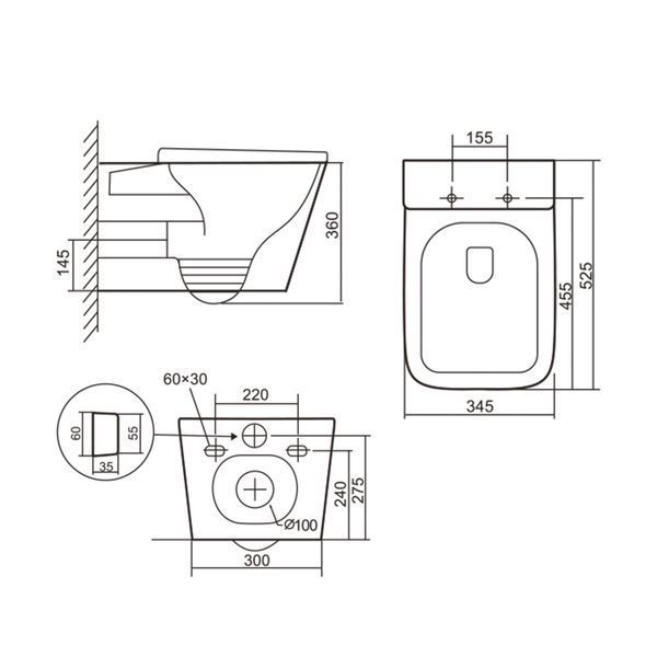 Унітаз підвісний Qtap Tern Ultra Quiet безобідковий з сидінням Soft-close WHITE QT17332303AW SD00052570 фото